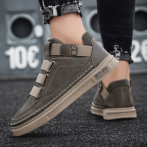 

Men's Boots Suede Shoes Comfort Shoes Casual Daily Walking Shoes Suede Mid-Calf Boots Black Gray Khaki Fall Winter
