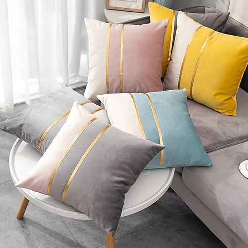 

Throw Pillowcase Thicken Netherlands Velvet Gold Light Luxury Fashion Living Room Bedroom Sofa Cushion Cover