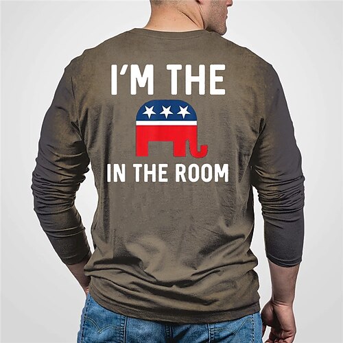 

Men's Unisex T shirt Tee 3D Print Graphic Prints Letter Crew Neck Street Casual Print Long Sleeve Tops Designer Basic Vintage Big and Tall Brown