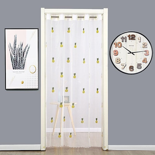 

1 Panel Doorway Curtains White,Grommet Curtain Farmhouse Room Darkening Curtain and Drape Energy Efficient for Indoor Living Room Bedroom