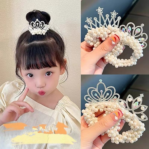 

1pc Kid's Girls' Hair Ties Hair Tie For Street Daily Birthday Festival Head Handmade Imitation Pearl 1 2 3