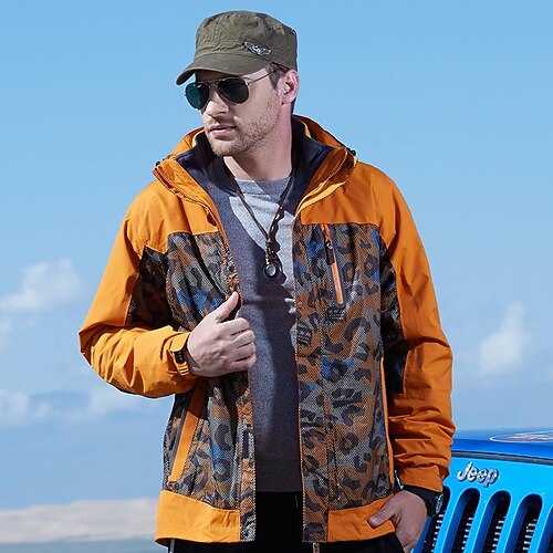 

Men's Hiking 3-in-1 Jackets Ski Jacket Waterproof Hiking Jacket Winter Outdoor Thermal Warm Waterproof Windproof Breathable Outerwear Windbreaker Winter Fleece Jacket Fishing Climbing Camping