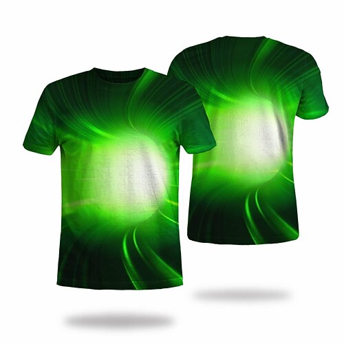 

Men's T shirt Tee Tee Graphic Round Neck Green Blue Purple Red Short Sleeve 3D Print Casual Daily 3D Print Tops Fashion Cool Designer Comfortable / Summer / Summer