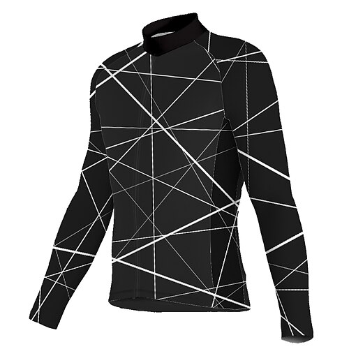 

21Grams Men's Cycling Jersey Long Sleeve Bike Top with 3 Rear Pockets Mountain Bike MTB Road Bike Cycling Breathable Quick Dry Moisture Wicking Reflective Strips Black Polyester Spandex Sports