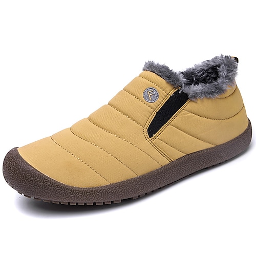 

Men's Loafers & Slip-Ons Snow Boots Fleece lined Sporty Casual Outdoor Daily Walking Shoes Faux Fur PU Booties / Ankle Boots Black Yellow Dark Blue Spring Summer