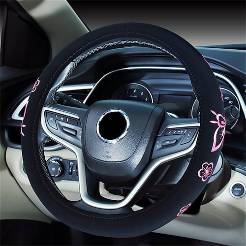 

1 PCS Wool Car Steering Wheel Cover Breathable Universal Fit For 15""~15""1/2