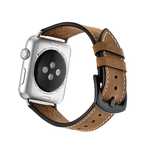 

1PC Smart Watch Band Compatible with Apple iWatch 38/40/41mm 42/44/45mm Genuine Leather Luxury Adjustable Breathable Leather Loop for iWatch Smartwatch Strap Wristband for Series 7 / SE / 6/5/4/3/2/1