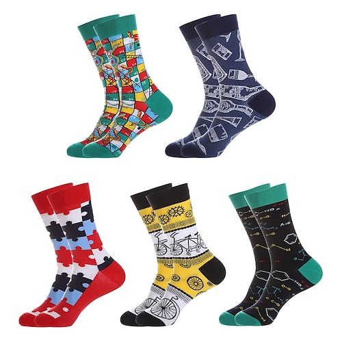 

Men's Crew Socks Office Daily Spandex Nylon Cotton Casual Classic Warm 1 Pair