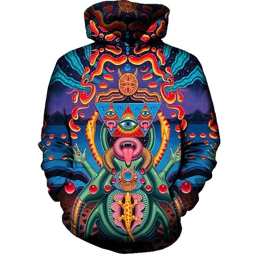 

Men's Unisex Hoodie Pullover Hoodie Sweatshirt Tribal Graphic Prints Print Hooded Daily Sports 3D Print Designer Casual Hoodies Sweatshirts Long Sleeve Blue