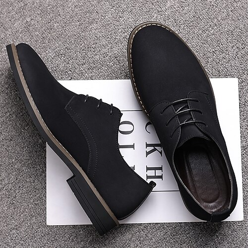 

Men's Oxfords Business Home Daily PU Black Brown Blue Fall Spring