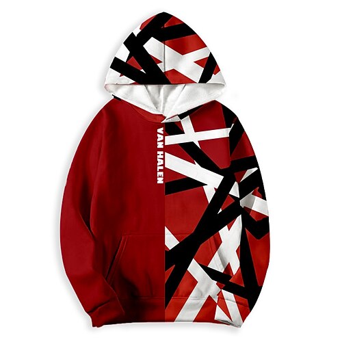 

Kids Boys Hoodie Geometric Outdoor 3D Print Long Sleeve Pocket Active 3-13 Years Winter Red