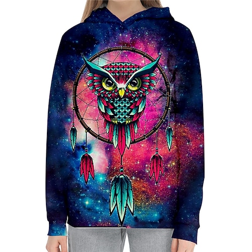 

Kids Girls' Hoodie Graphic Outdoor 3D Print Long Sleeve Fashion 3-13 Years Winter Blue