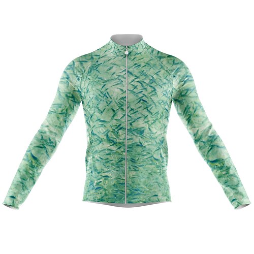 

Men's Cycling Jersey Long Sleeve Bike Jersey with 3 Rear Pockets Mountain Bike MTB Road Bike Cycling Cycling Breathable Ultraviolet Resistant Quick Dry Mint Green Polyester Sports Clothing Apparel