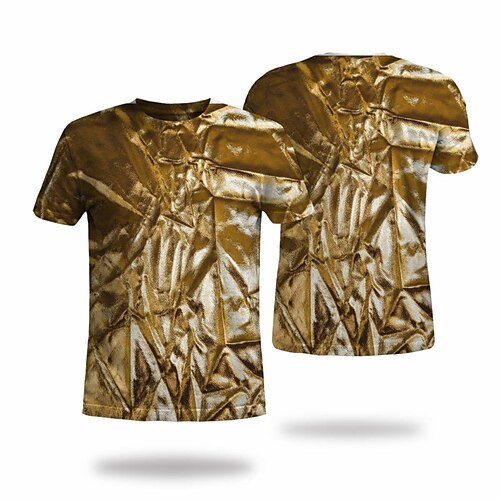 

Men's T shirt Tee Tee Graphic Round Neck Yellow Short Sleeve 3D Print Casual Daily 3D Print Tops Fashion Cool Designer Comfortable / Summer / Summer