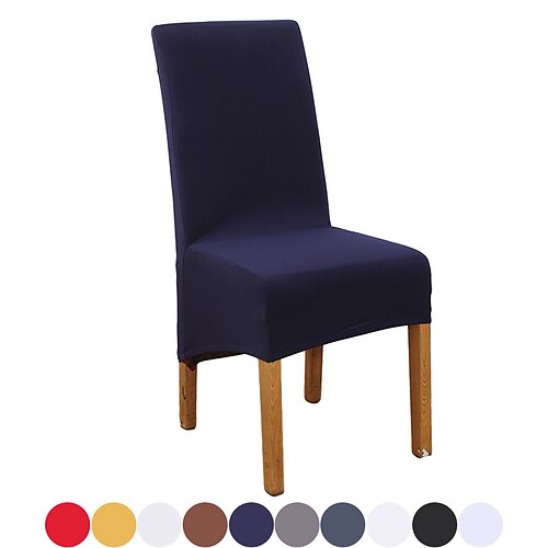 

Solid Color Dining Chair Covers, Stretch Chair Cover, Spandex High back Chair Protector Covers Seat Slipcover with Elastic Band for Dining Room,Wedding, Ceremony, Banquet