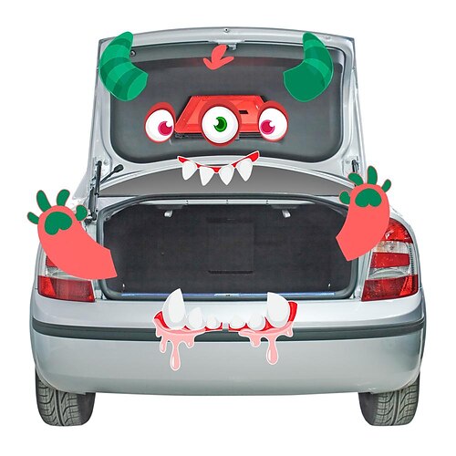 

Halloween sticker horror eye fangs atmosphere garage sticker car trunk sticker decorative painting