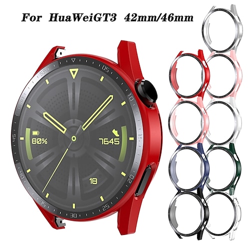 

2 Pack Watch Case with Screen Protector Compatible with Huawei Watch GT3 46mm Matte Scratch Resistant Ultra-thin Tempered Glass / PC Watch Cover