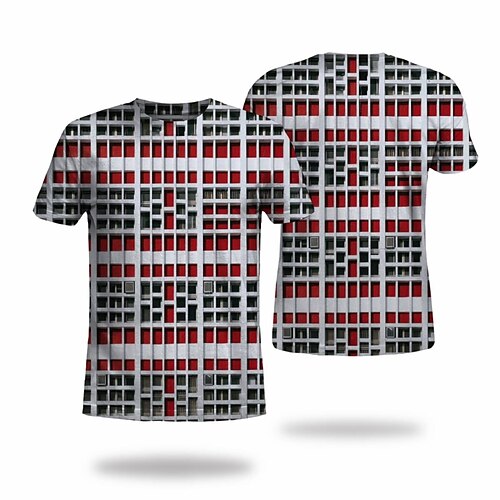

Men's T shirt Tee Tee Graphic Round Neck Red Short Sleeve 3D Print Casual Daily 3D Print Tops Fashion Cool Designer Comfortable / Summer / Summer