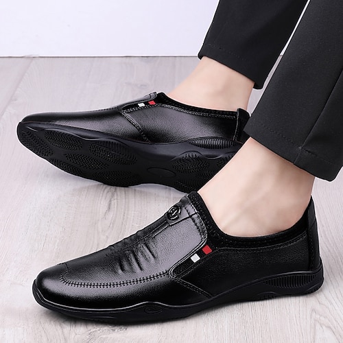 

Men's Loafers & Slip-Ons Casual Classic Daily Office & Career PU Dark Brown Black Spring Summer
