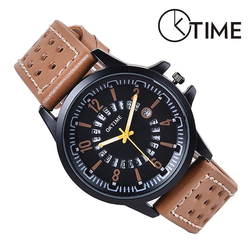 

Fashion Men Mens Calendar Wristwatches Business Casual Skeleton Watch