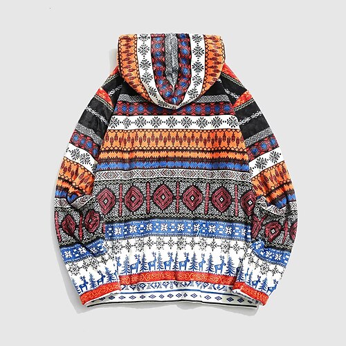 

Men's Unisex Pullover Hoodie Sweatshirt Orange Hooded Elk Graphic Prints Print Daily Sports 3D Print Streetwear Designer Casual Spring & Fall Clothing Apparel Hoodies Sweatshirts Long Sleeve