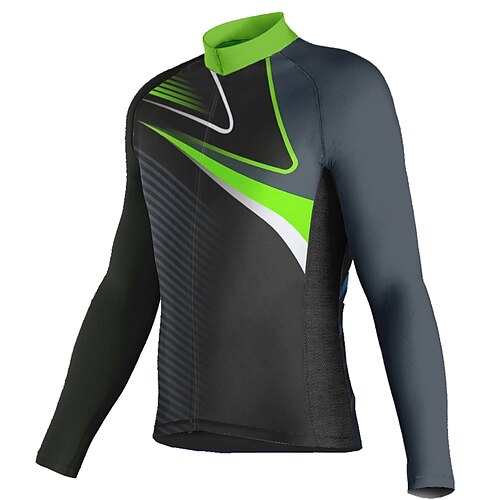 

21Grams Men's Cycling Jersey Long Sleeve Bike Top with 3 Rear Pockets Mountain Bike MTB Road Bike Cycling Breathable Quick Dry Moisture Wicking Reflective Strips Black Stripes Polyester Spandex Sports