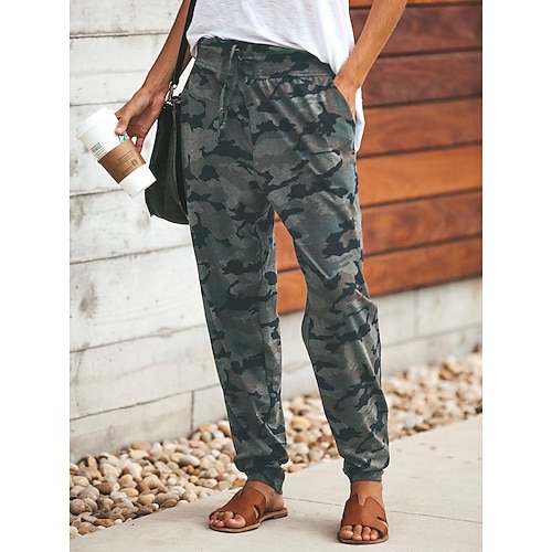 

Women's Sweatpants Joggers Harem Pants Camouflage Mid Waist Casual / Sporty Athleisure Casual Weekend Side Pockets Print Micro-elastic Full Length Comfort Camouflage S M L XL 2XL