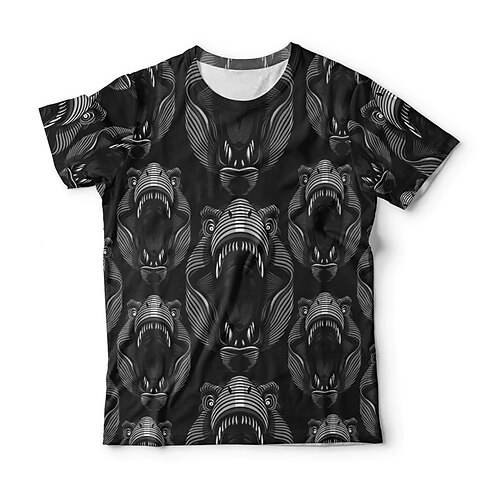 

Men's Unisex T shirt Tee 3D Print Cartoon Graphic Prints Crew Neck Street Daily Print Short Sleeve Tops Casual Classic Big and Tall Sports Black / Summer