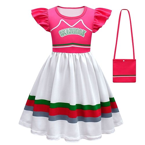

Z-O-M-B-I-E-S Zombies Dress Bag Vacation Dress Girls' Movie Cosplay Cosplay Red Dress Children's Day Masquerade Polyester