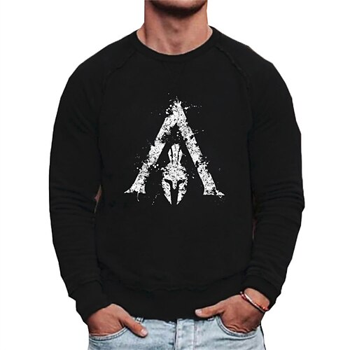 

Men's Sweatshirt Pullover Graphic Geometric Print Daily Holiday Going out Hot Stamping Streetwear Casual Hoodies Sweatshirts Long Sleeve Black