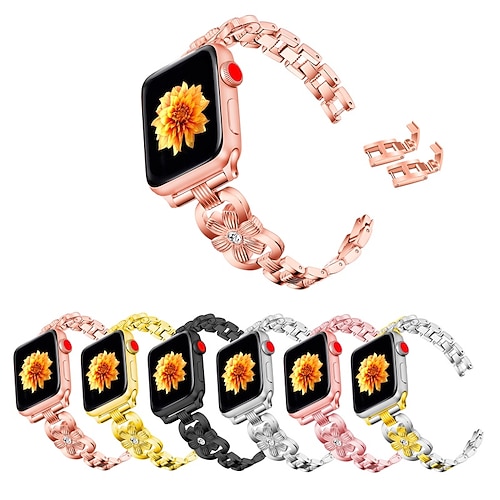 

1pc Smart Watch Band Compatible with Apple iWatch 38/40/41mm 42/44/45mm Alloy Waterproof Luxury Breathable Metal Band Jewelry Bracelet for iWatch Smartwatch Strap Wristband for Series 7 / SE