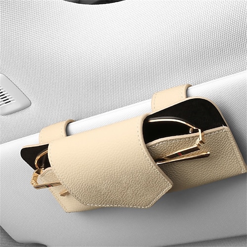 

1pcs Car Sun Visor Sunglasses Holder Suitable for Thin Glasses Prevent Glasses Falling Suitable for Thick Glasses Leather For SUV Truck Van