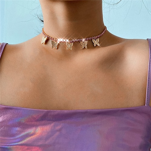 

Damen Halsketten Schick Modern Strasse Schmetterling Halsketten
