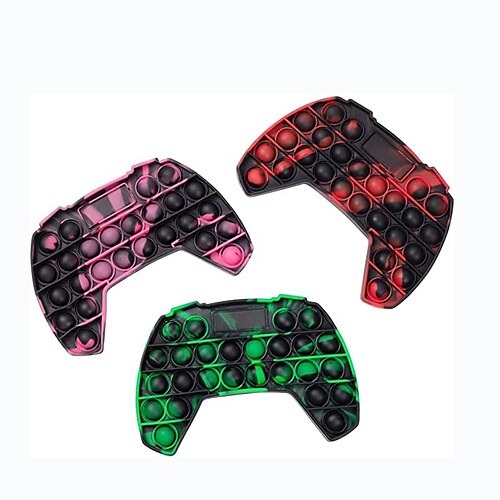 

Pop Push Game Controller Gamepad Shape Pop Push tie dye Bubble Sensory Fidget Toy Autism Special Needs Stress Reliever for Kids & Adults 3pcs