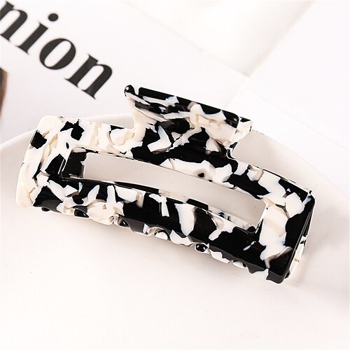 

Hairpin Black and White Grid Top Clip Plate Hair Large Acetic Acid Acrylic Grab Clip Back Head Hair Grab