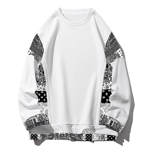 

Men's Sweatshirt Light gray Dark Gray White Black Crew Neck Graphic Print Daily Sports Streetwear 3D Print Casual Big and Tall Athletic Spring Summer Clothing Apparel Hoodies Sweatshirts Long Sleeve