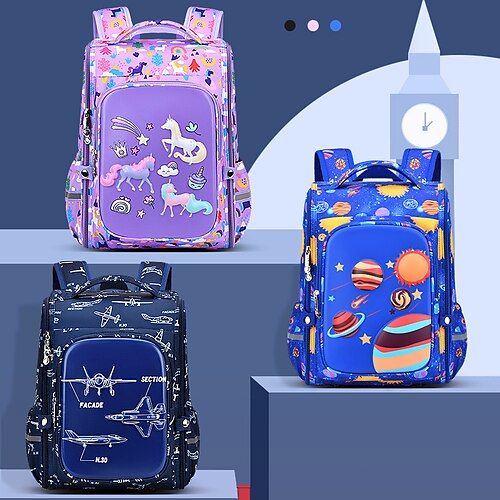 

School Backpack Bookbag Cartoon Animal Kawii for Student Boys Girls Water Resistant Wear-Resistant Breathable Nylon School Bag Back Pack Satchel 19 inch