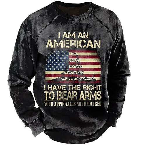 

Hombre Unisexo Sudadera Pull-over Negro Cuello Barco Estampados Bandera Retazos Estampado Diario Deportes Festivos Impresión 3D Básico Ropa de calle Casual Primavera Otoño Ropa Sudaderas con capucha