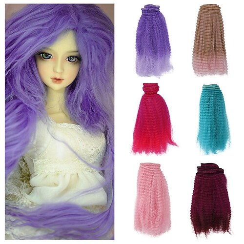 

fluffy sd/bjd/3/4/6 points universal wig diy hair Synthetic Mohair BJD Wigs Doll Hair Accessories