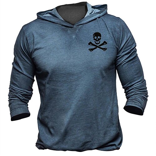 

Men's Unisex Hoodie Pullover Hoodie Sweatshirt Graphic Prints Skull Print Hooded Daily Sports 3D Print Designer Casual Hoodies Sweatshirts Long Sleeve Blue