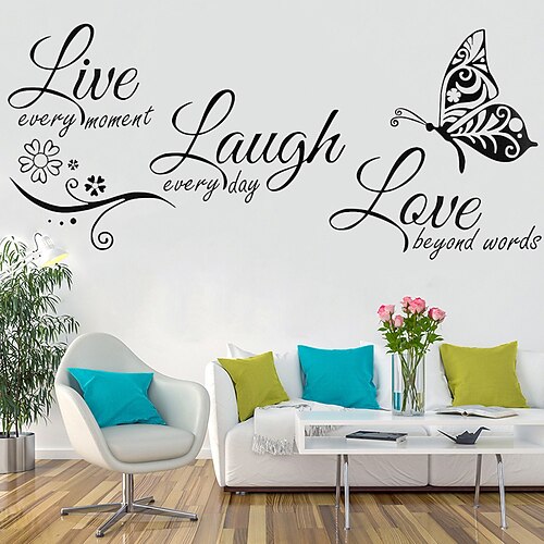 

Live Love Wall Stickers Bedroom Living Room Removable Pre-pasted PVC Home Decoration Wall Decal 1pc