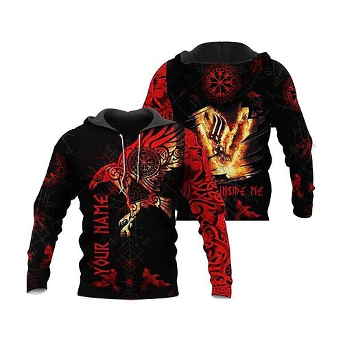 

Men's Unisex Pullover Hoodie Sweatshirt Hooded Graphic Prints Eagle Print Daily Sports 3D Print Streetwear Designer Hoodies Sweatshirts Long Sleeve Black