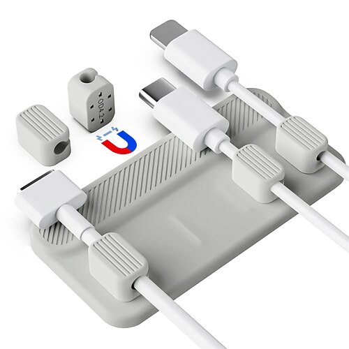 

Cord Organizer For Desk Desktop Magnetic Cable Holder Desk Organizers Silicone Desk Cord Holders For Cables Charging Cable USB