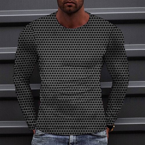 

Men's T shirt Tee Tee Graphic Round Neck Black Long Sleeve 3D Print Casual Daily Print Tops Fashion Designer Comfortable Big and Tall