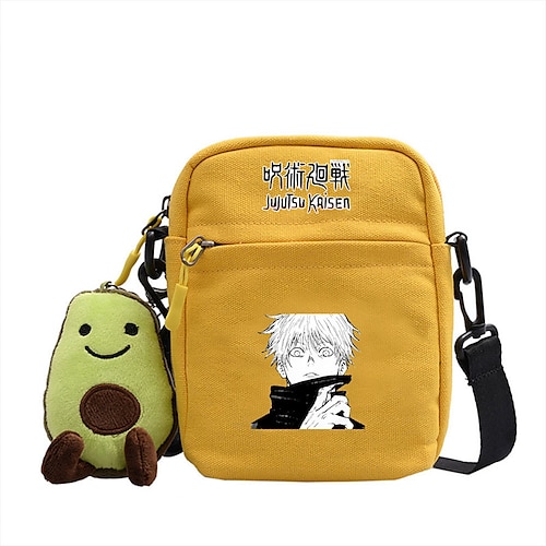 

Anime Spell Back to the Surrounding Small Square Bag New Cute Shoulder Bag Color Simple Canvas Messenger Small Square Bag