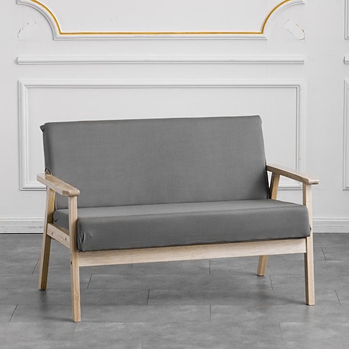 

Stretch Sofa Seat Cushion Cover Slipcover Elastic Couch Armchair Loveseat 4 or 3 Seater Grey Plain Solid Soft Durable Washable