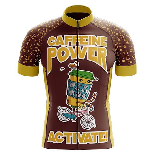 

21Grams Men's Cycling Jersey Short Sleeve Bike Top with 3 Rear Pockets Mountain Bike MTB Road Bike Cycling Breathable Quick Dry Moisture Wicking Reflective Strips Brown Graphic Polyester Spandex