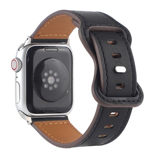 

1pc Smart Watch Band Compatible with Apple iWatch 38/40/41mm 42/44/45mm Genuine Leather Luxury Adjustable Breathable Leather Loop for iWatch Smartwatch Strap Wristband for Series 7 / SE / 6/5/4/3/2/1