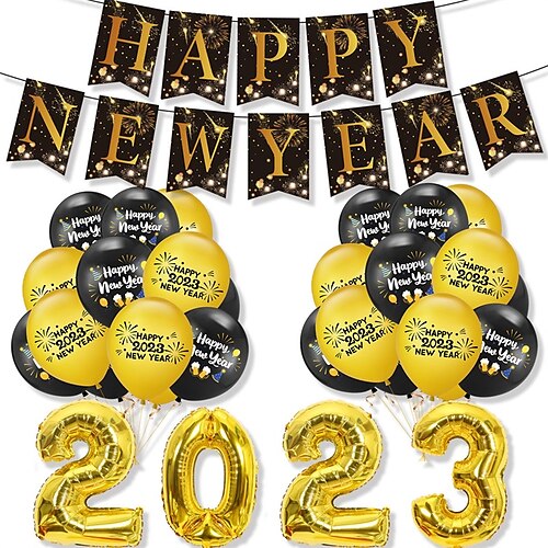 

50pcs New Year Happy New Year Festival / Party Balloon for Gift Decoration Party Waterproof 12 inch Emulsion