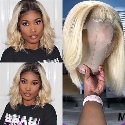 

Hair Short Wigs New Arrival 613 Blonde Straight Free Part Bob Wig 100% Human Hair For Women Density 150%